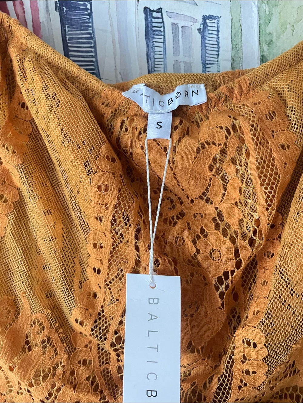 Baltic Born Caroline Lace Maxi Dress Mustard Yellow Small New - Picture 4 of 5